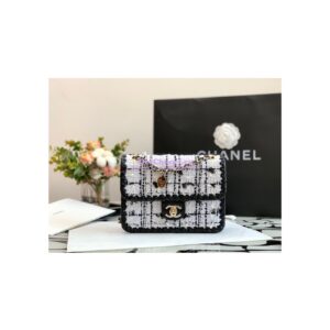 Replica Chanel Tweed Braided Flap Bag AS2496 Gray