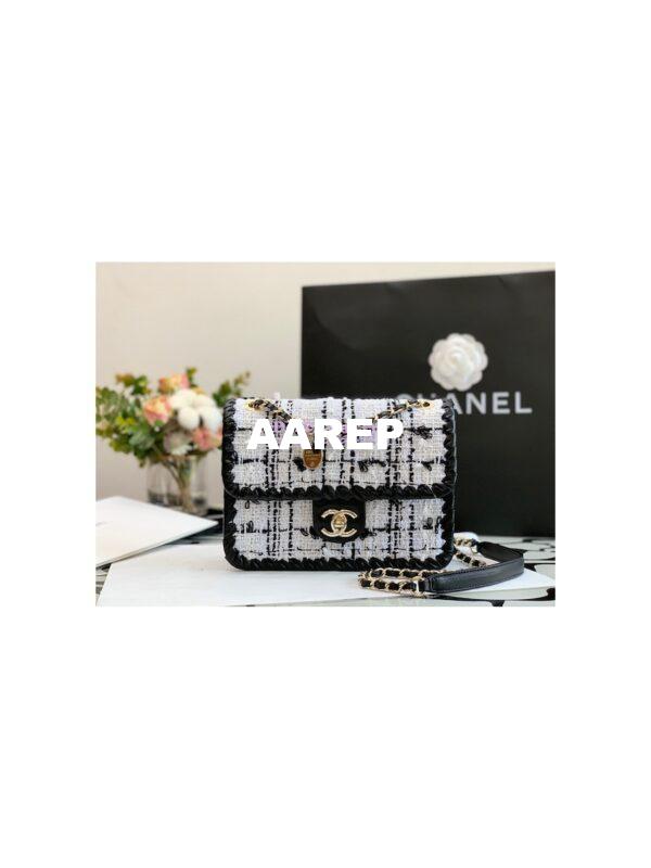 Replica Chanel Tweed Braided Flap Bag AS2496 Gray 2