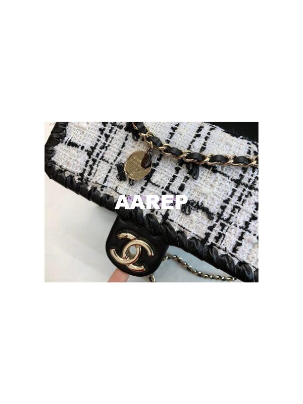 Replica Chanel Tweed Braided Flap Bag AS2496 Gray 3