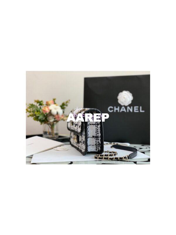 Replica Chanel Tweed Braided Flap Bag AS2496 Gray 5