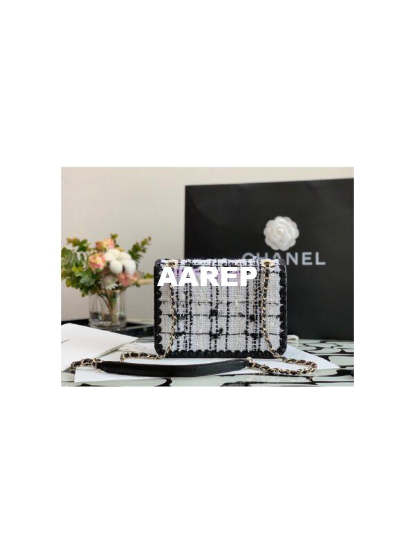 Replica Chanel Tweed Braided Flap Bag AS2496 Gray 7