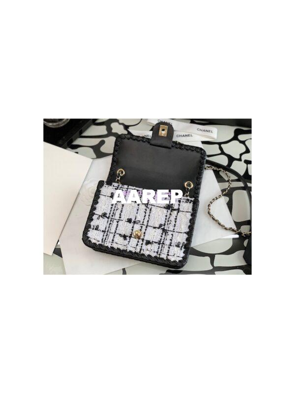 Replica Chanel Tweed Braided Flap Bag AS2496 Gray 8