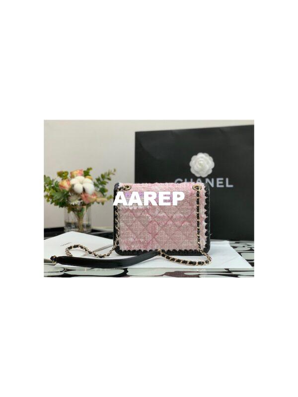 Replica Chanel Tweed Braided Flap Bag AS2496 Pink 9