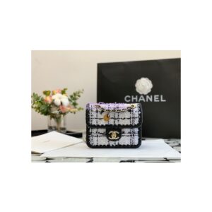 Replica Chanel Tweed Braided Mini Flap Bag AS2495 Gray