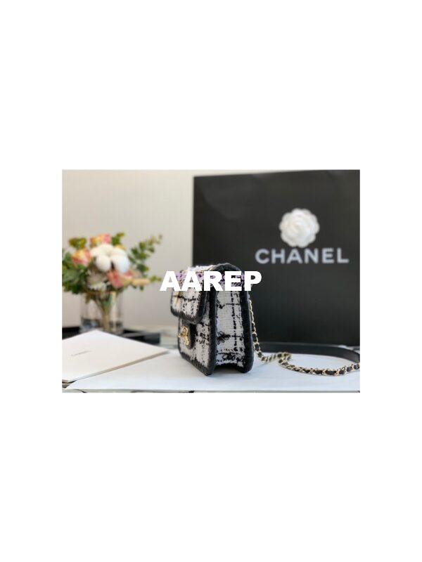 Replica Chanel Tweed Braided Mini Flap Bag AS2495 Gray 5