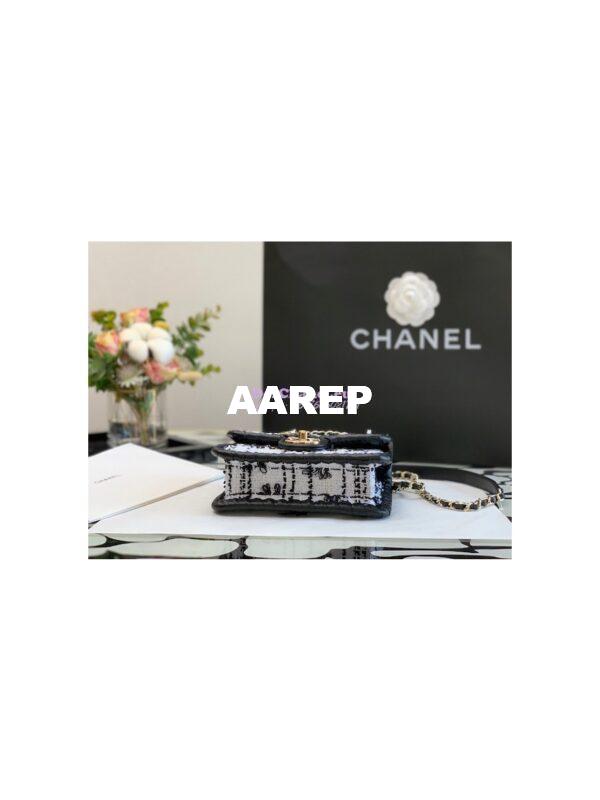 Replica Chanel Tweed Braided Mini Flap Bag AS2495 Gray 9