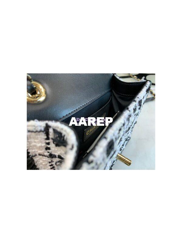 Replica Chanel Tweed Braided Mini Flap Bag AS2495 Gray 10