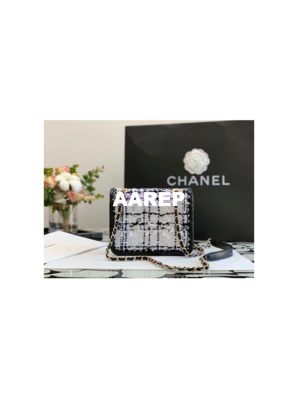 Replica Chanel Tweed Braided Mini Flap Bag AS2495 Gray 11