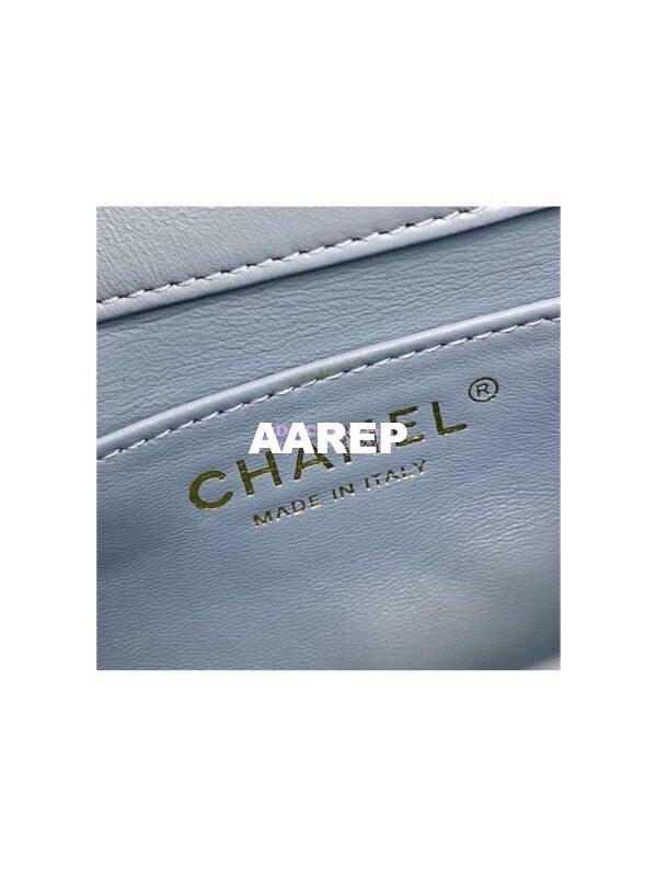 Replica Chanel Mini Flap Bag in Lambskin with Enamel CC AS3113 Light Blue 12