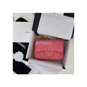 Replica Chanel Mini Flap Bag in Lambskin with Enamel CC AS3113 Light Pink