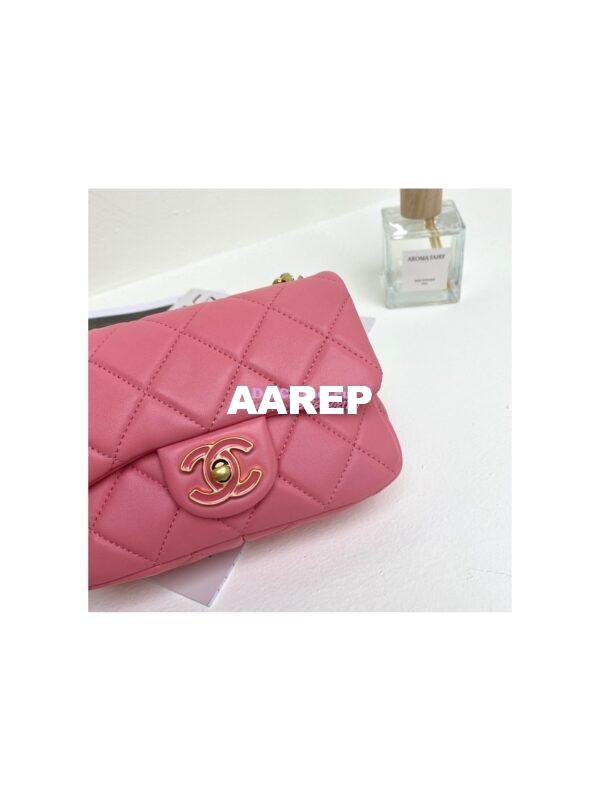 Replica Chanel Mini Flap Bag in Lambskin with Enamel CC AS3113 Light Pink 8