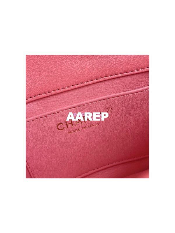 Replica Chanel Mini Flap Bag in Lambskin with Enamel CC AS3113 Light Pink 12