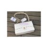 Replica Chanel Medium Classic Double Flap Bag Quilted Caviar Light Gold Hardware Dark Grey