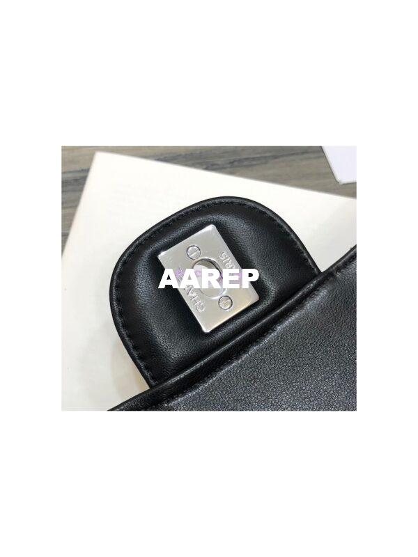Replica Chanel Chevron Small Classic Flap 20cm in black Lambskin Bag 13
