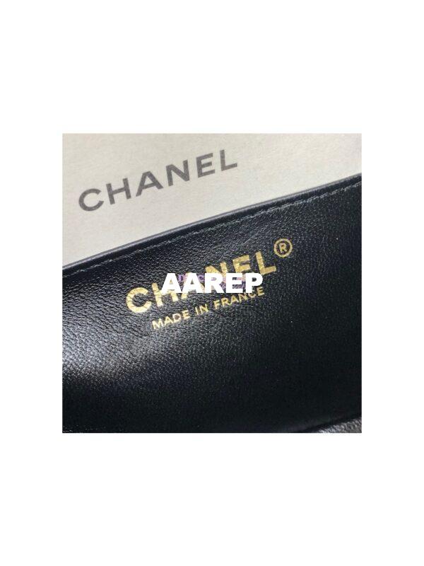 Replica Chanel Chevron Small Classic Flap 20cm in black Lambskin Bag 23