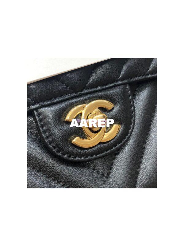 Replica Chanel Chevron Classic Flap CF 25cm in black Lambskin Bag 21