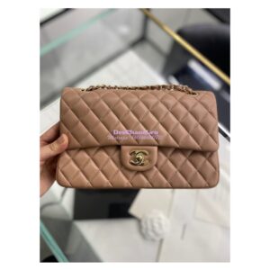 Replica Chanel CF 1112 Classic Flap Bag Lambskin in Dark Beige 2