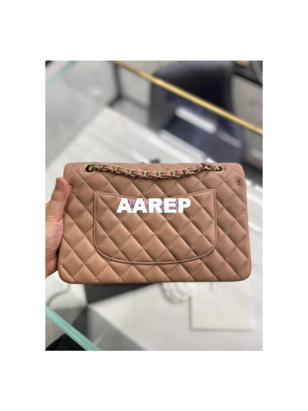 Replica Chanel CF 1112 Classic Flap Bag Lambskin in Dark Beige 8