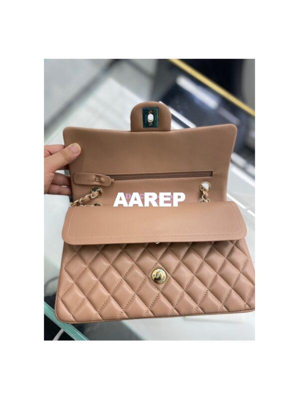 Replica Chanel CF 1112 Classic Flap Bag Lambskin in Dark Beige 9