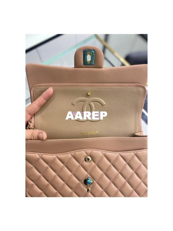 Replica Chanel CF 1112 Classic Flap Bag Lambskin in Dark Beige 10