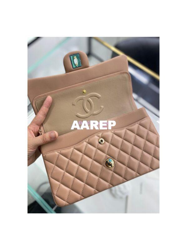 Replica Chanel CF 1112 Classic Flap Bag Lambskin in Dark Beige 11