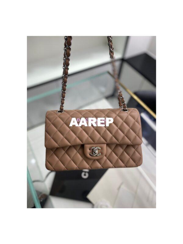 Replica Chanel CF 1112 Classic Flap Bag Lambskin in Dark Beige 12