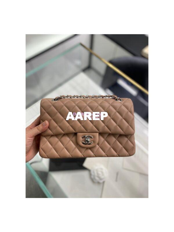 Replica Chanel CF 1112 Classic Flap Bag Lambskin in Dark Beige 13