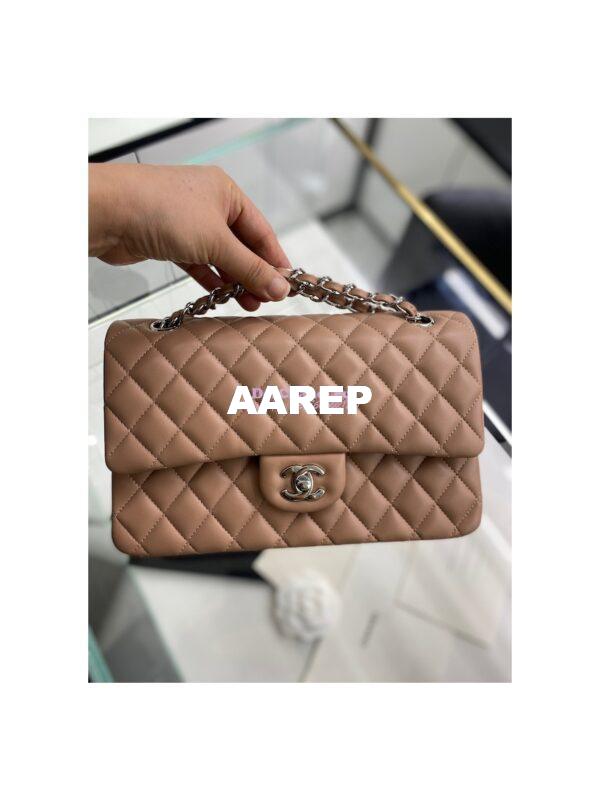 Replica Chanel CF 1112 Classic Flap Bag Lambskin in Dark Beige 14