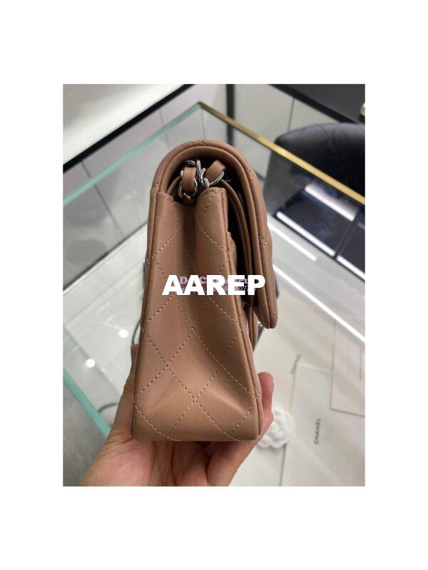 Replica Chanel CF 1112 Classic Flap Bag Lambskin in Dark Beige 17