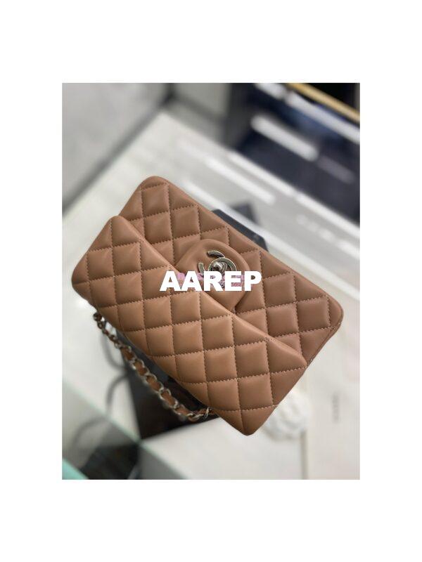 Replica Chanel Quilted Small Classic Flap CF Bag Lambskin 20cm in Dark Beige 2
