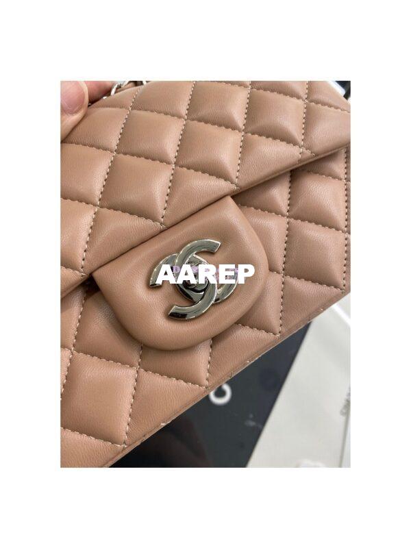 Replica Chanel Quilted Small Classic Flap CF Bag Lambskin 20cm in Dark Beige 3