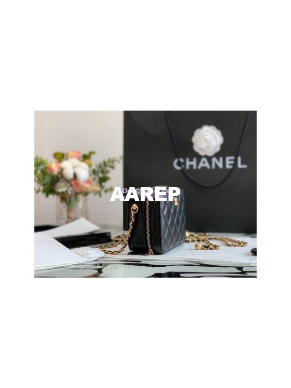 Replica Chanel Charm Strap Camera Lambskin Bag AP2463 Black 4
