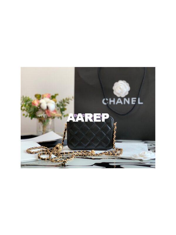 Replica Chanel Charm Strap Camera Lambskin Bag AP2463 Black 11