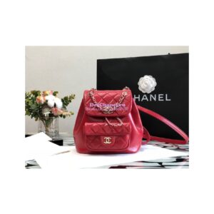 Replica Chanel 22K Mini Duma Backpack in Aged Calfskin AS2908 Red