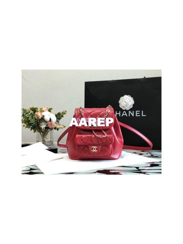 Replica Chanel 22K Mini Duma Backpack in Aged Calfskin AS2908 Red 5