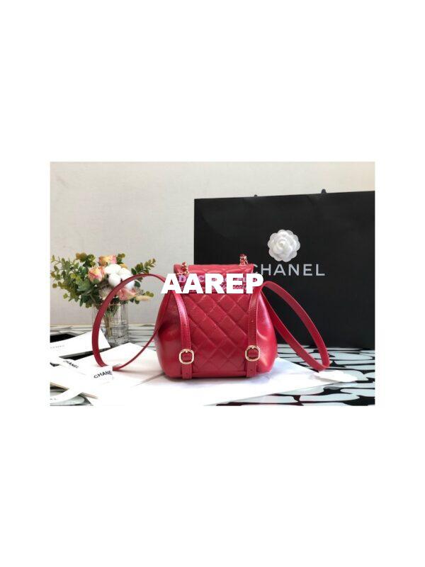 Replica Chanel 22K Mini Duma Backpack in Aged Calfskin AS2908 Red 7