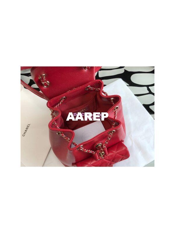 Replica Chanel 22K Mini Duma Backpack in Aged Calfskin AS2908 Red 11