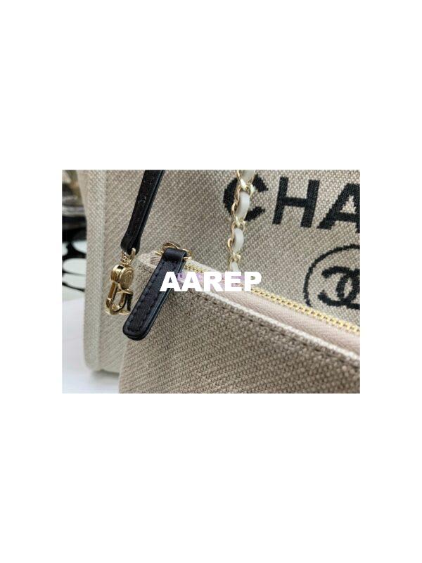 Replica Chanel Large Tote 2 in 1 Mixed Fibers & Woolen Deauville Bag A66941 Black Grey 6