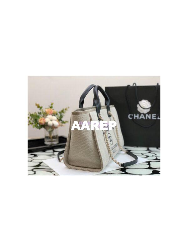 Replica Chanel Large Tote 2 in 1 Mixed Fibers & Woolen Deauville Bag A66941 Black Grey 7