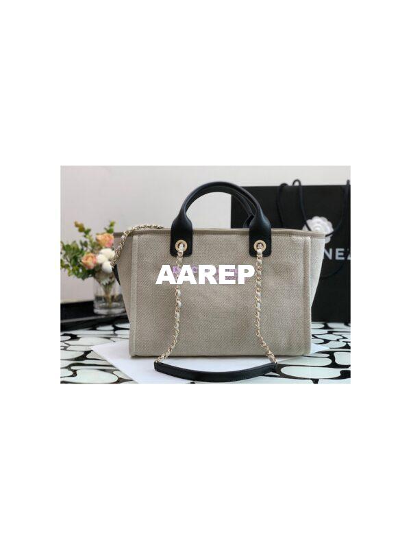 Replica Chanel Large Tote 2 in 1 Mixed Fibers & Woolen Deauville Bag A66941 Black Grey 8