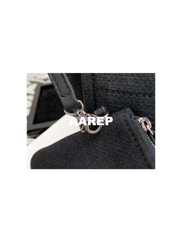 Replica Chanel Large Tote 2 in 1 Mixed Fibers & Woolen Deauville Bag A66941 Black 5