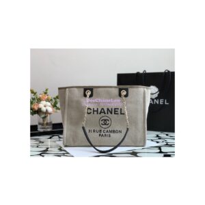 Replica Chanel Small 2 in 1 Mixed Fibers & Woolen Deauville Bag A67001 Black Grey 2