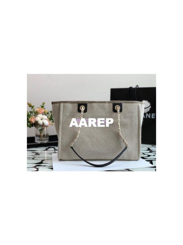Replica Chanel Small 2 in 1 Mixed Fibers & Woolen Deauville Bag A67001 Black Grey 8