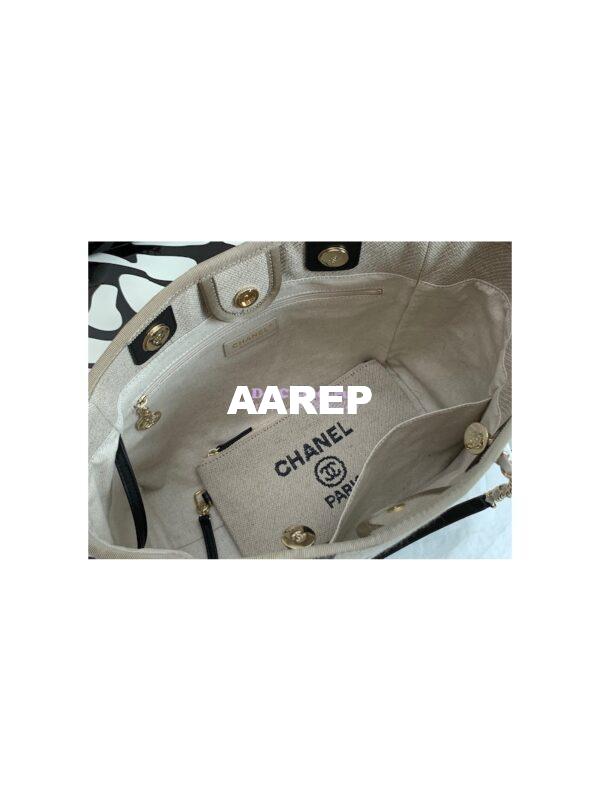 Replica Chanel Small 2 in 1 Mixed Fibers & Woolen Deauville Bag A67001 Black Grey 10
