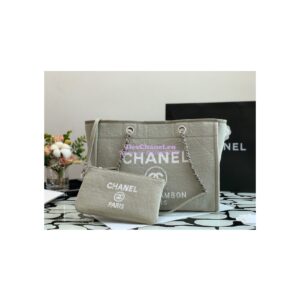 Replica Chanel Small 2 in 1 Mixed Fibers & Woolen Deauville Bag A67001 Grey