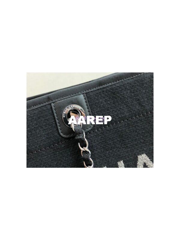 Replica Chanel Small 2 in 1 Mixed Fibers & Woolen Deauville Bag A67001 Black 8