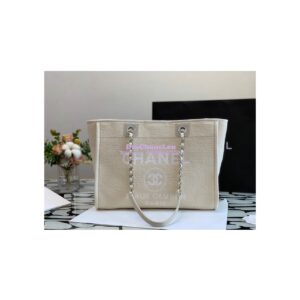 Replica Chanel Small 2 in 1 Mixed Fibers & Woolen Deauville Bag A67001 Beige 2