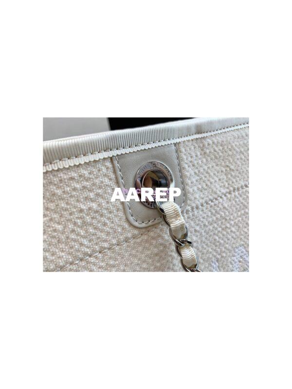 Replica Chanel Small 2 in 1 Mixed Fibers & Woolen Deauville Bag A67001 Beige 6