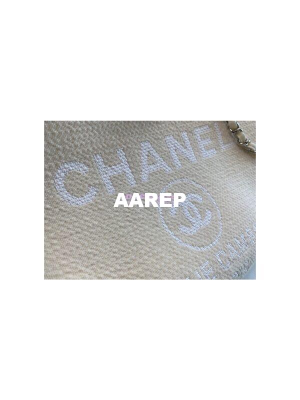 Replica Chanel Small 2 in 1 Mixed Fibers & Woolen Deauville Bag A67001 Beige 7