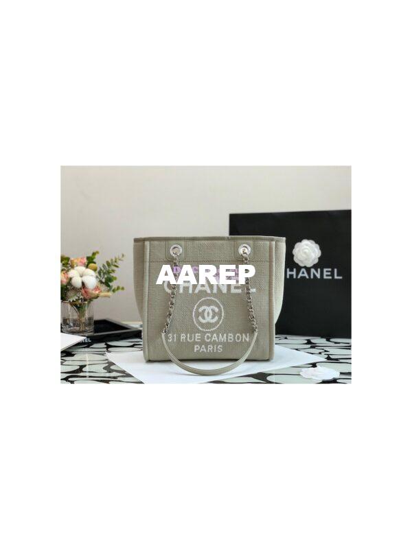 Replica Chanel Mini Mixed Fibers & Woolen Deauville Bag A66939 Grey 3